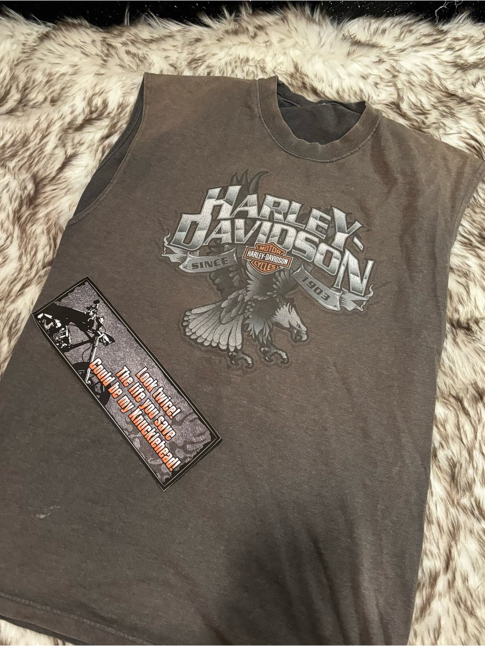 Harley-Davidson Cutoff Tank Eagle Logo Sleeveless Tee